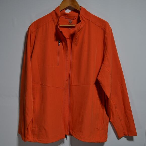 Graham Luxe Lightweight Performance Full Zip Golf Jacket Size XL Orange - Picture 3 of 9